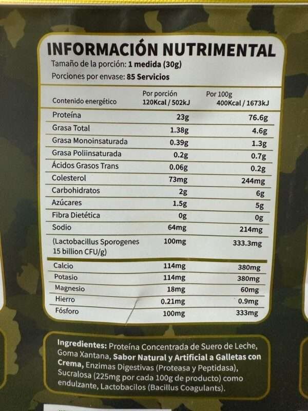 COMBAT WHEY PROTEIN 5.6LB - SABOR GALLETAS CON CREMA - Imagen 3