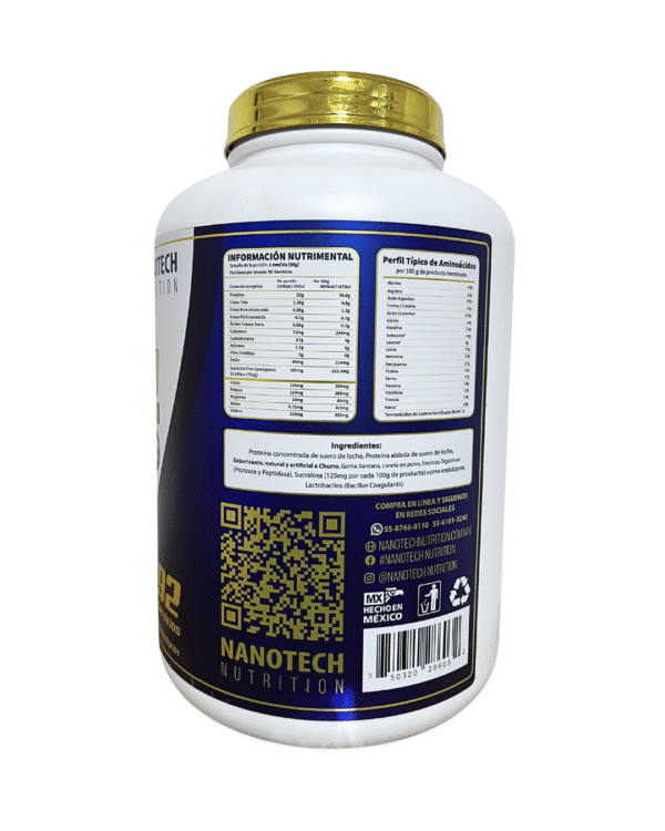 NANO WHEY GOLD 6lb 92 Servicios – Sabor Queso con Zarzamora - Imagen 2